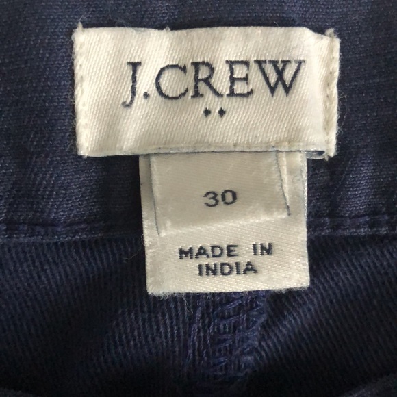 J.Crew Blue Cotton Wide Leg Button Front Pants Sz 30 - Picture 8 of 10